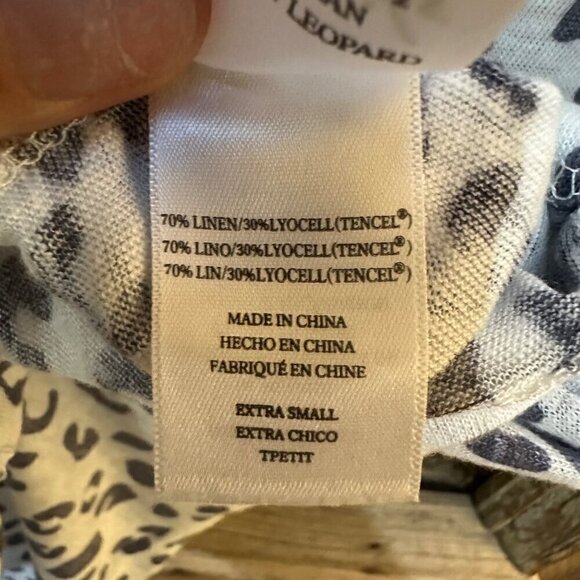 Rails Roman Leopard Print Shirt Short Sleeves Boxy Fit Gray Black Casual Size XS - Picture 4 of 5